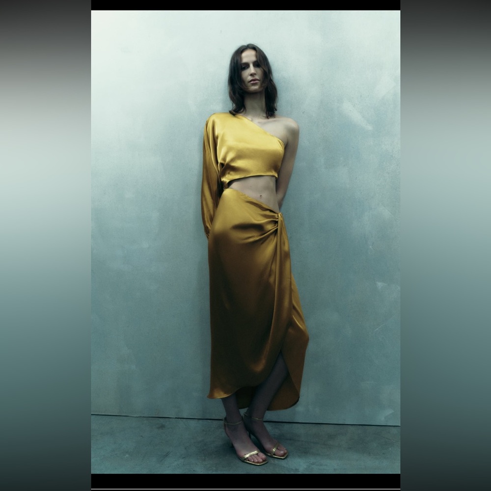 Zara Satin Effect Asymmetric Dress
